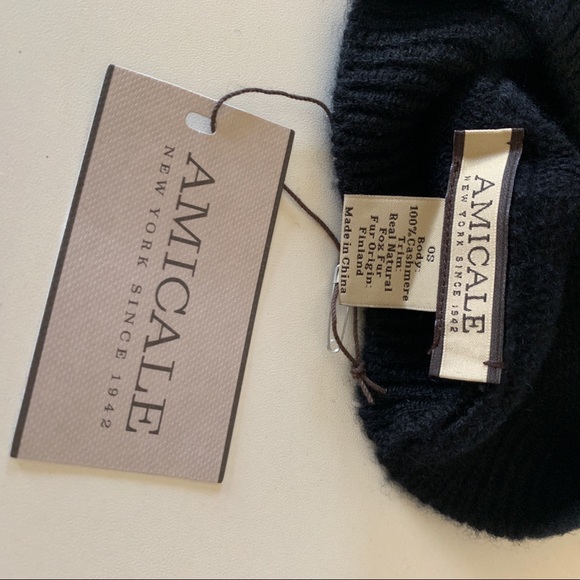 Amicale Cashmere Genuine Fox Fur Pompom Beret main image 5